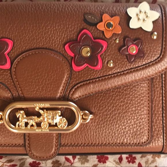 Coach Handbags - COACH JADE SHOULDER BAG WITH DAISY APPLIQUÉ